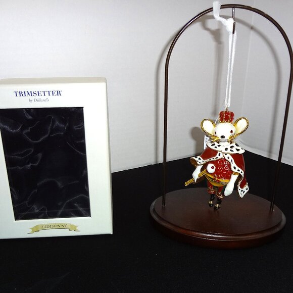 NWT-Trimsetter Cloisonne Holiday Christmas Mouse Ornament. - Picture 1 of 3